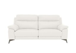 World of Leather - Missouri 3 Seater BV Leather Power Recliner Sofa - BV Star White
