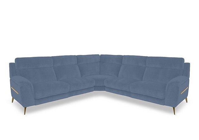 Eclipse Large Fabric Corner Sofa - Silverish Blue