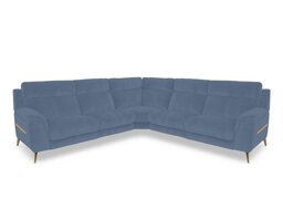 Eclipse Large Fabric Corner Sofa - Silverish Blue