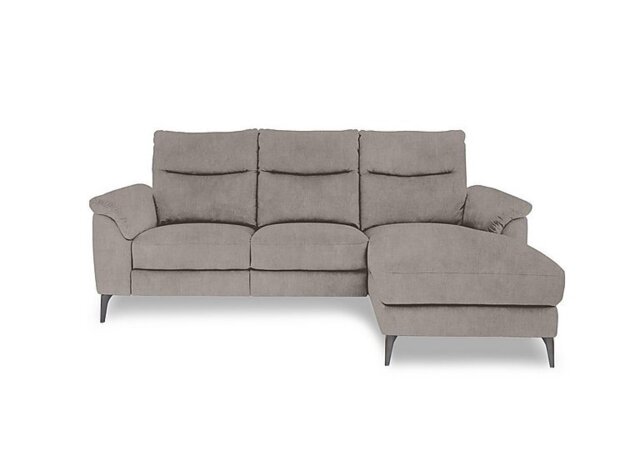 Morgan Fabric 3 Seater Power Recliner Sofa with Right Hand Facing Chaise End - Opulence Silver