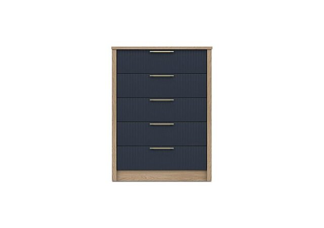 London Bedrooms - Chelsea 5 Drawer Chest with Gold Handles - Royal Blue