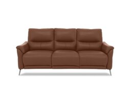 Daytona 3 Seater Leather Power Recliner Sofa with Bluetooth Speaker - Butterscotch