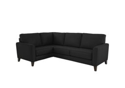Ideal Home - Brondby Small NC Leather Left Hand Facing Corner Sofa - Classic Black