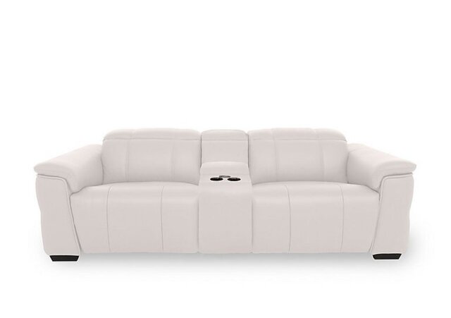Inca NC Leather 3 Seater Power Recliner Sofa with Pop Up Light Console and Power Headrests - Cotton