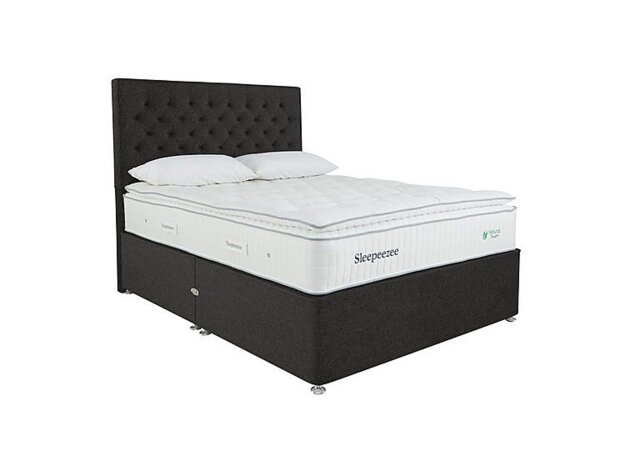 Sleepeezee - Natural Touch 3000 Pillowtop Divan Set with Continental Drawers - Small Double - Tweed Charcoal
