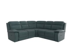 World of Leather - Moreno BV Leather Manual Recliner Corner Sofa - BV Lake Green
