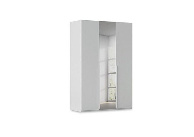 Rauch - Haven 151cm 3 Door Hinged Wardrobe with 2 Décor Doors and 1 Mirror Door - Silk Grey/Silk Grey Front