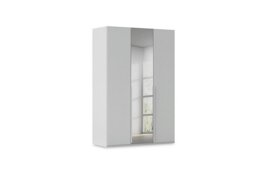 Rauch - Haven 151cm 3 Door Hinged Wardrobe with 2 Décor Doors and 1 Mirror Door - Silk Grey/Silk Grey Front