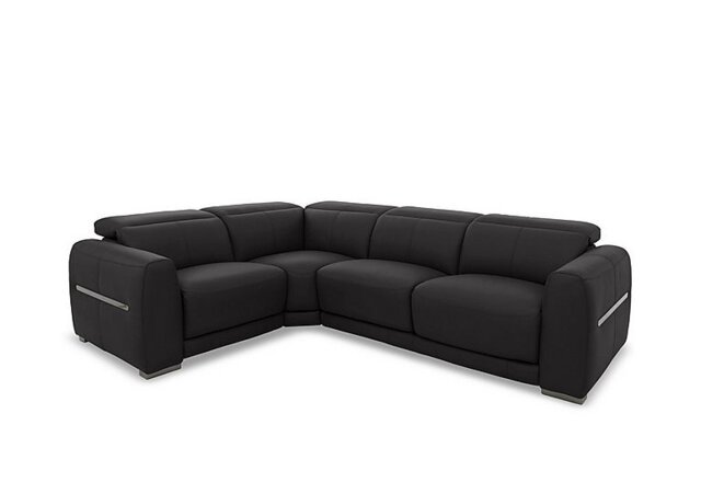 World of Leather - Edison Small Leather Left Hand Facing Corner Sofa - Shale Grey