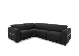 World of Leather - Edison Small Leather Left Hand Facing Corner Sofa - Shale Grey