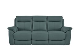 World of Leather - Echo Leather 3 Seater Power Recliner Sofa - BV Lake Green