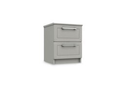 London Bedrooms - Bexley 2 Drawer Bedside Cabinet - Light Grey