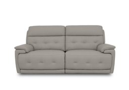 World of Leather - Brescia BV Leather 3 Seater Sofa with Power Recliner - Silver Grey