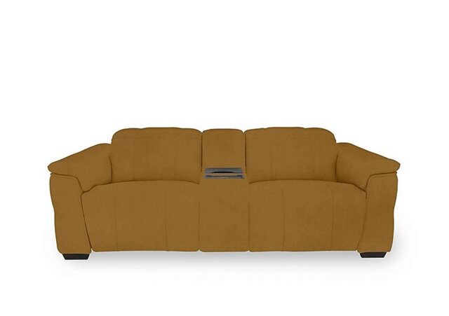 Inca Fabric 3 Seater Power Recliner Sofa with Power Headrests and Fridge Console - Opulence Saffron
