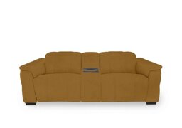 Inca Fabric 3 Seater Power Recliner Sofa with Power Headrests and Fridge Console - Opulence Saffron