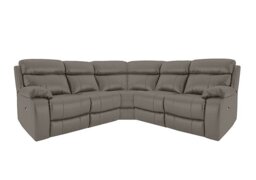 World of Leather - Moreno Leather Power Recliner Corner Sofa - Elephant