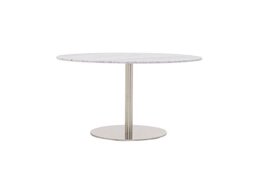 Helsinki Oval Dining Table - 140-cm - Carrara Marble