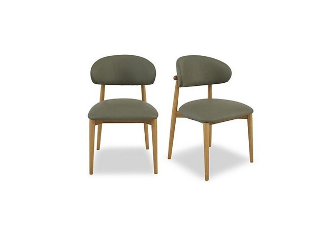 Riga Pair of Wooden Dining Chairs - Green