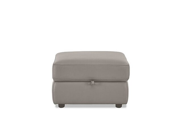 World of Leather - Leather Storage Footstool - Silver Grey