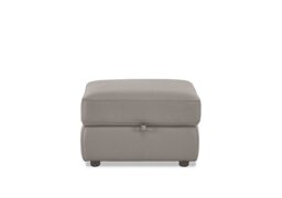 World of Leather - Leather Storage Footstool - Silver Grey