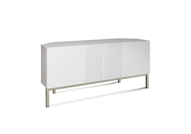 Delta Corner TV Unit with Smart LED Lighting - White