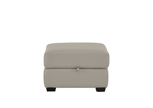 World of Leather - Compact Collection Petit Leather Storage Footstool - Silver Grey