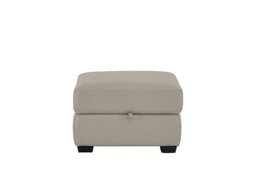 World of Leather - Compact Collection Petit Leather Storage Footstool - Silver Grey
