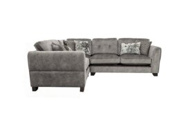 Mariah Small Fabric Classic Back Left Hand Facing Corner Sofa - Dapple Silver