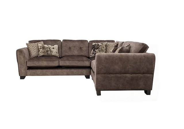 Mariah Small Fabric Classic Back Right Hand Facing Corner Sofa - Dapple Chocolate