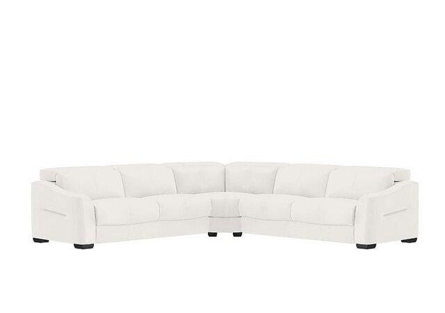 World of Leather - Xavier NC Leather Large Corner Sofa - NC Star White