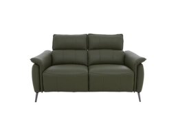 Jude Leather 2 Seater Power Recliner Sofa with Power Headrests, Power Lumbar and Heated Seats - Oslo Pine