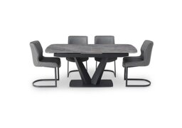 Cupra Pop Up Extending Dining Table and 4 Chairs - 180-cm - Charcoal