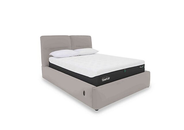 World of Leather - Stark Leather Electric Ottoman Bed Frame - Super King - Silver Grey