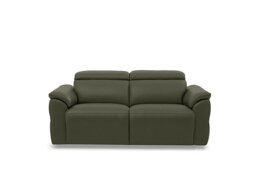 Dolomite 3 Seater Leather Sofa with Power Recliner - Oslo Pine