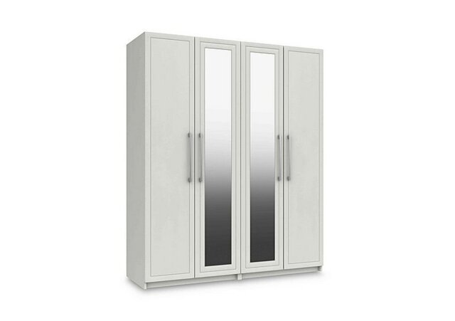London Bedrooms - Bexley 4 Door Wardrobe With 2 Mirror Doors