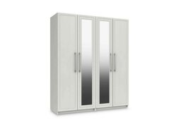 London Bedrooms - Bexley 4 Door Wardrobe With 2 Mirror Doors