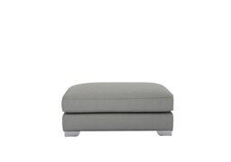 The Lounge Co. - Isobel Rectangular Footstool - Earl Grey with Chrome Feet