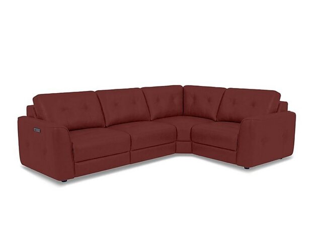 World of Leather - Drift Small Leather Power Glider Right Hand Facing Corner Sofa - BV Deep Red - Sofas and Armchairs