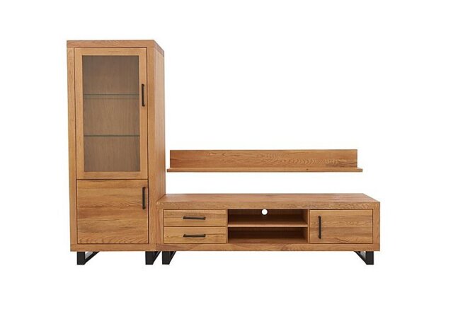 Bodahl - Terra Large Media Set with TV Unit, Small Left Hand Facing Display Cabinet and 180cm Wall Shelf - Oil - Living Room Furniture - In Time for Christmas