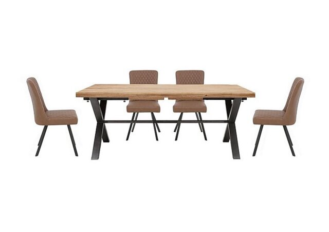 Earth Large Dining Table and 4 Chairs - 190-cm