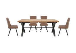 Earth Large Dining Table and 4 Chairs - 190-cm