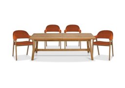 Stratford Large Extending Dining Table with 4 Fabric Dining Arm Chairs