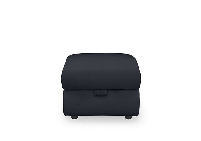 Panache Leather Storage Footstool - Navy
