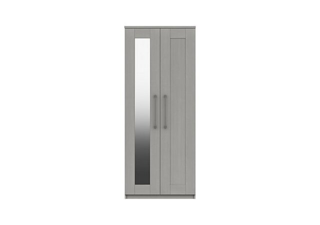 London Bedrooms - Fenchurch 2 Door Wardrobe with Mirror - Light Grey