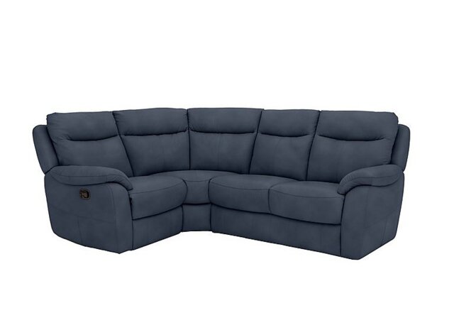 Snug Compact Fabric Left Hand Facing Corner Sofa - R23 Blue