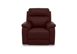 Raven Leather Power Recliner Chair - Montana Ruby