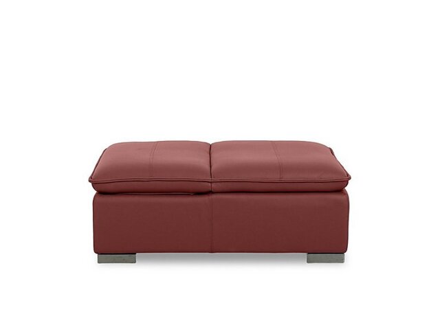 World of Leather - Edison Leather Storage Chair Stool - Deep Red