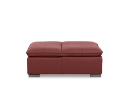 World of Leather - Edison Leather Storage Chair Stool - Deep Red