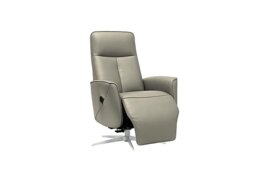 G Plan - Maribo Leather Lift and Rise Power Recliner Chair with Power Headrest and Chrome Base - Cambridge Taupe