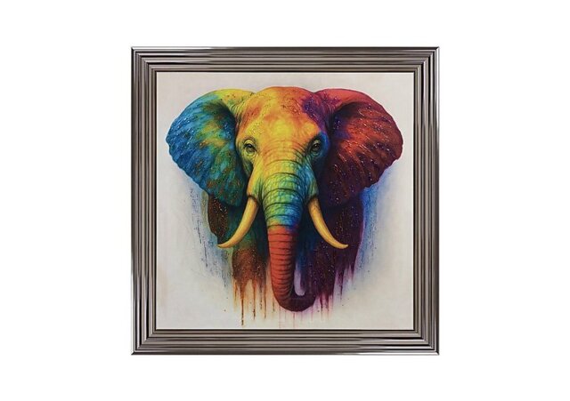 Multicolour Tilly Elephant Framed Picture - Multicoloured